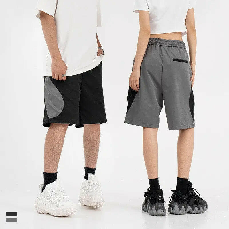 Unisex Relaxed Fit Contrast Panel Shorts Atlance