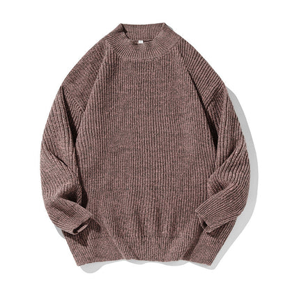 Retro Dot Jacquard Mock Neck Sweater