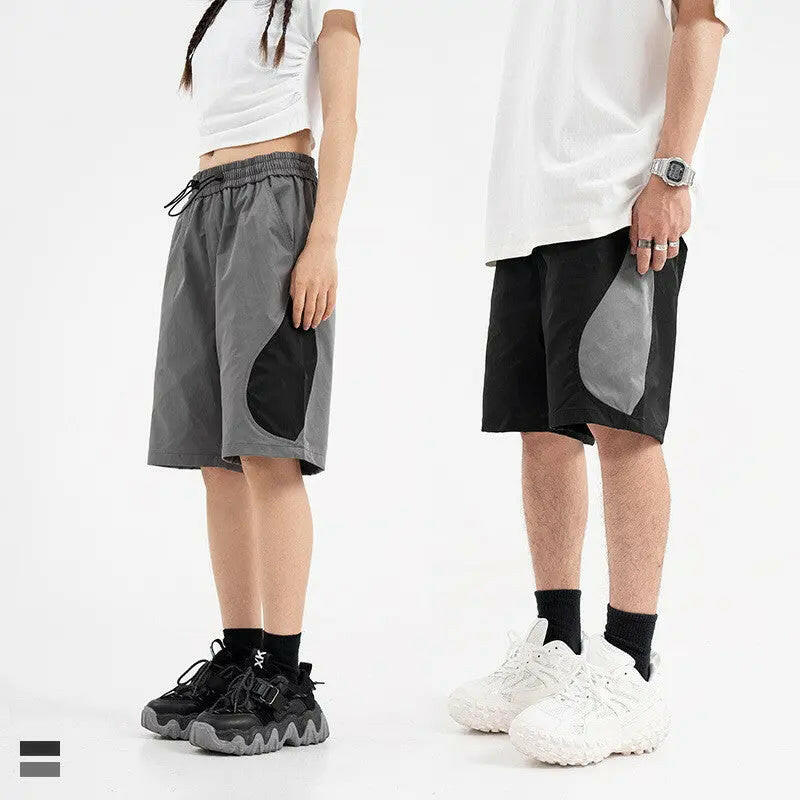 Unisex Relaxed Fit Contrast Panel Shorts Atlance