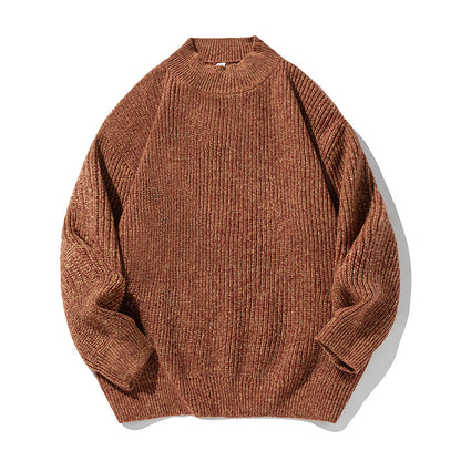 Retro Dot Jacquard Mock Neck Sweater