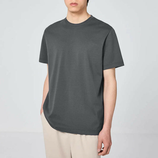 Men's Breezy Basic Solid Crewneck Tee ATLANCE