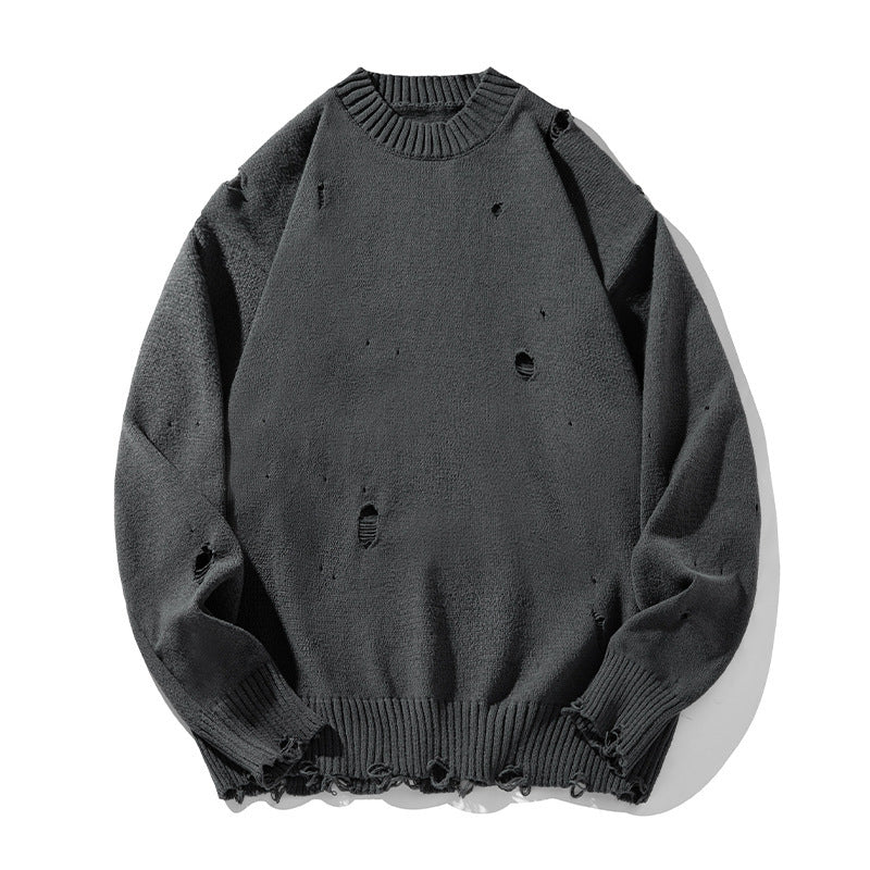 Irregular Hollow-out Distressed Sweater