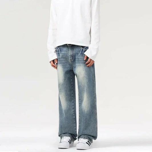 Unisex Straight-Fit Baggy Blue Jeans Atlance