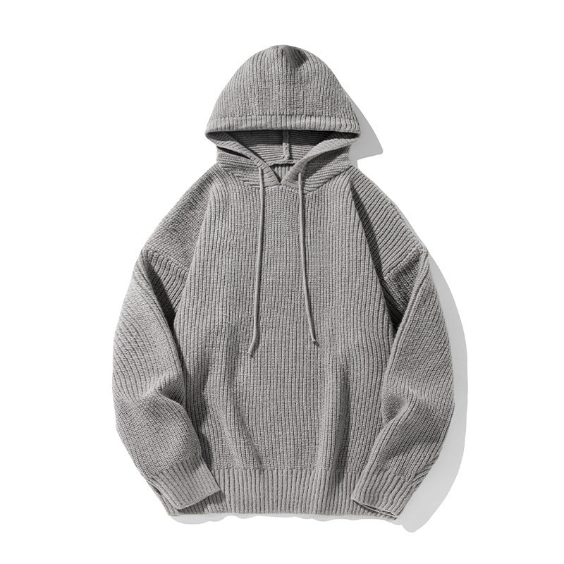 Men's Loose-fit Striped Texture Hoodie