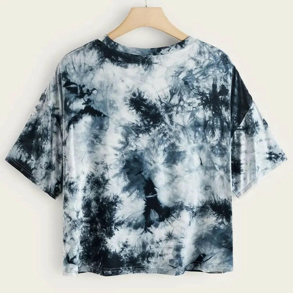 Women's Loose Tie-Dyed Cropped T-shirt Atlance