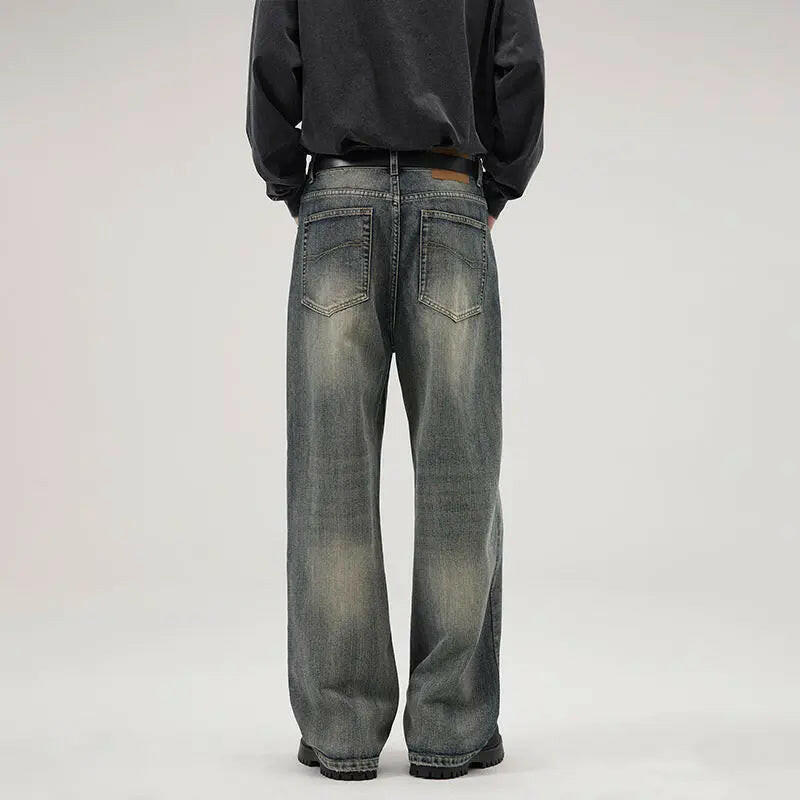 Men's Vintage Heavy-duty Washed Slub Jeans Atlance