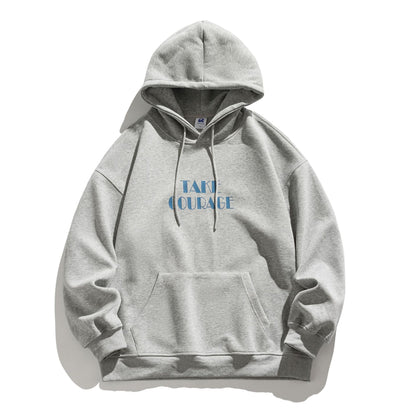 Men's Take Courage Letter Printing Loose Hoodie