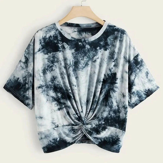 Women's Loose Tie-Dyed Cropped T-shirt Atlance