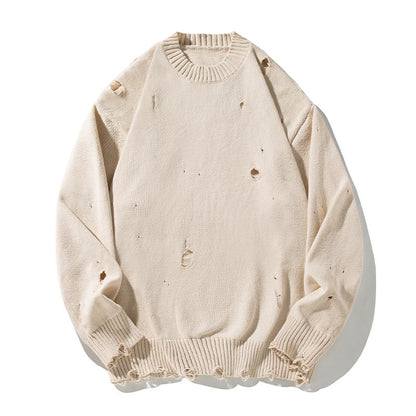 Irregular Hollow-out Distressed Sweater