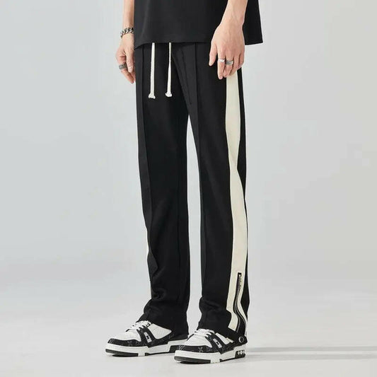 Men's Relaxed-Fit Striped Zipper Pants Atlance