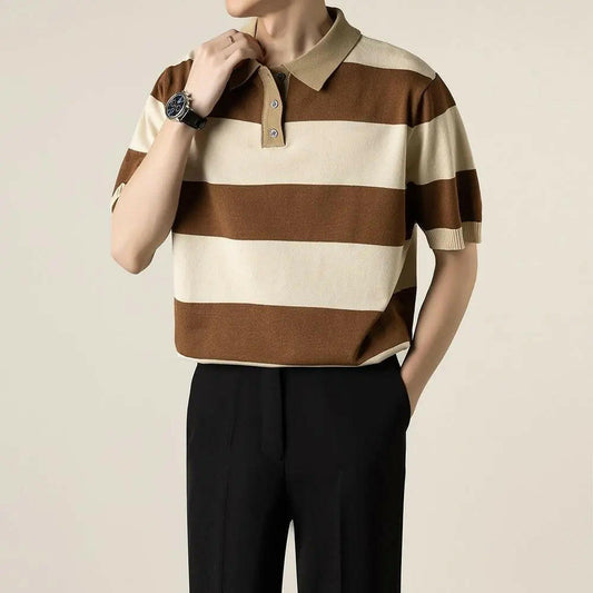 Men's Classic Striped Polo Shirt ATLANCE