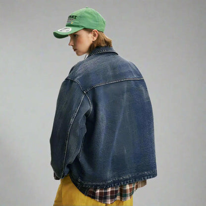 Women's Punk-Style Washed Denim Jacket Atlance