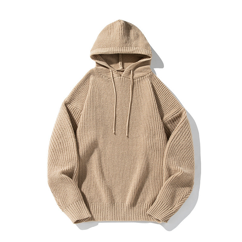 Men's Loose-fit Striped Texture Hoodie