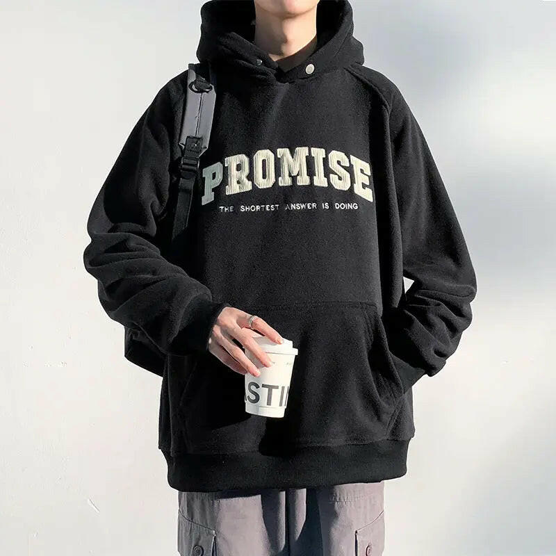 Men's Letter Printing Loose Pullover Hoodie Atlance