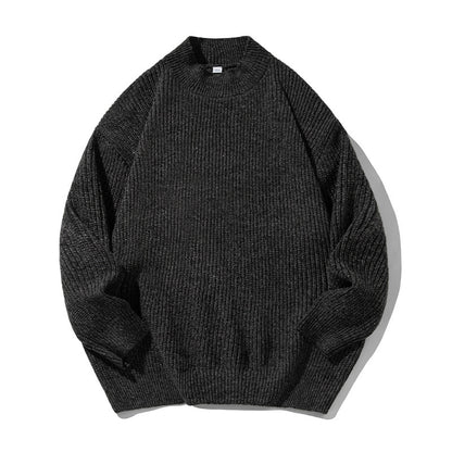 Retro Dot Jacquard Mock Neck Sweater