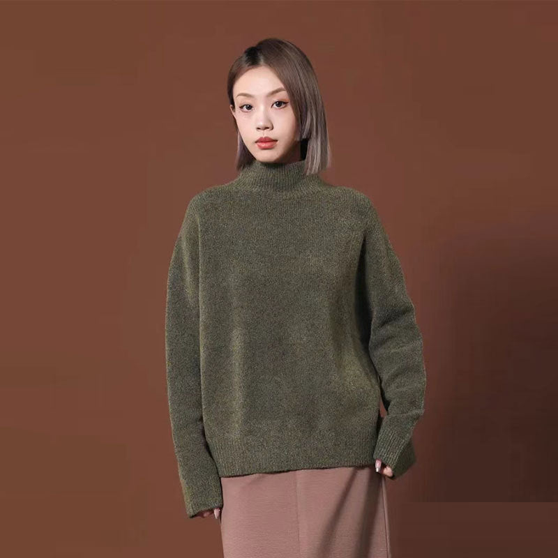 Women's Relaxed-Fit Mock Neck Sweater