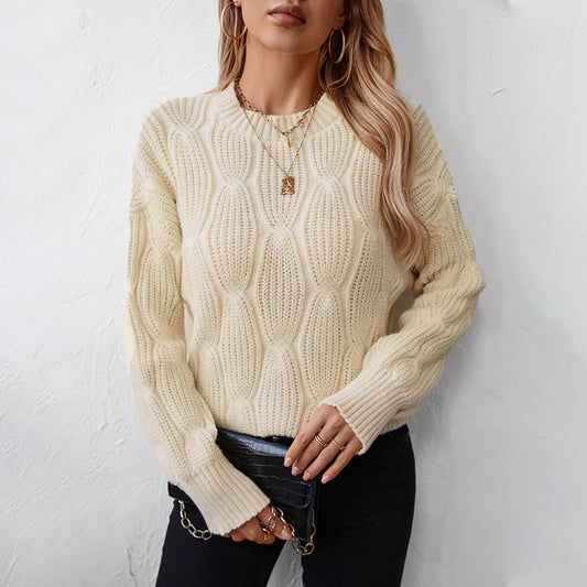 Women's Knitted Twisted Pullover Sweater