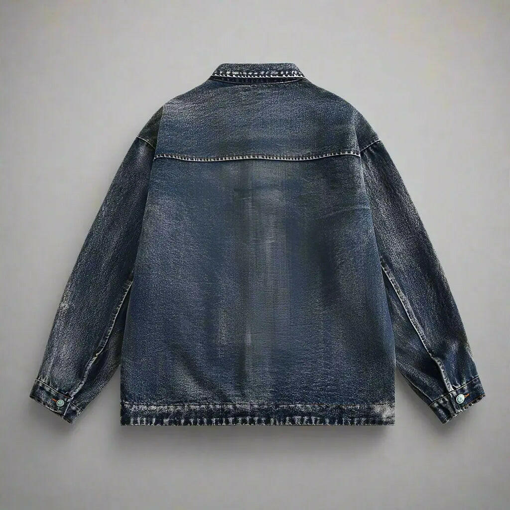 Women's Punk-Style Washed Denim Jacket Atlance