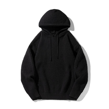 Men's Loose-fit Striped Texture Hoodie