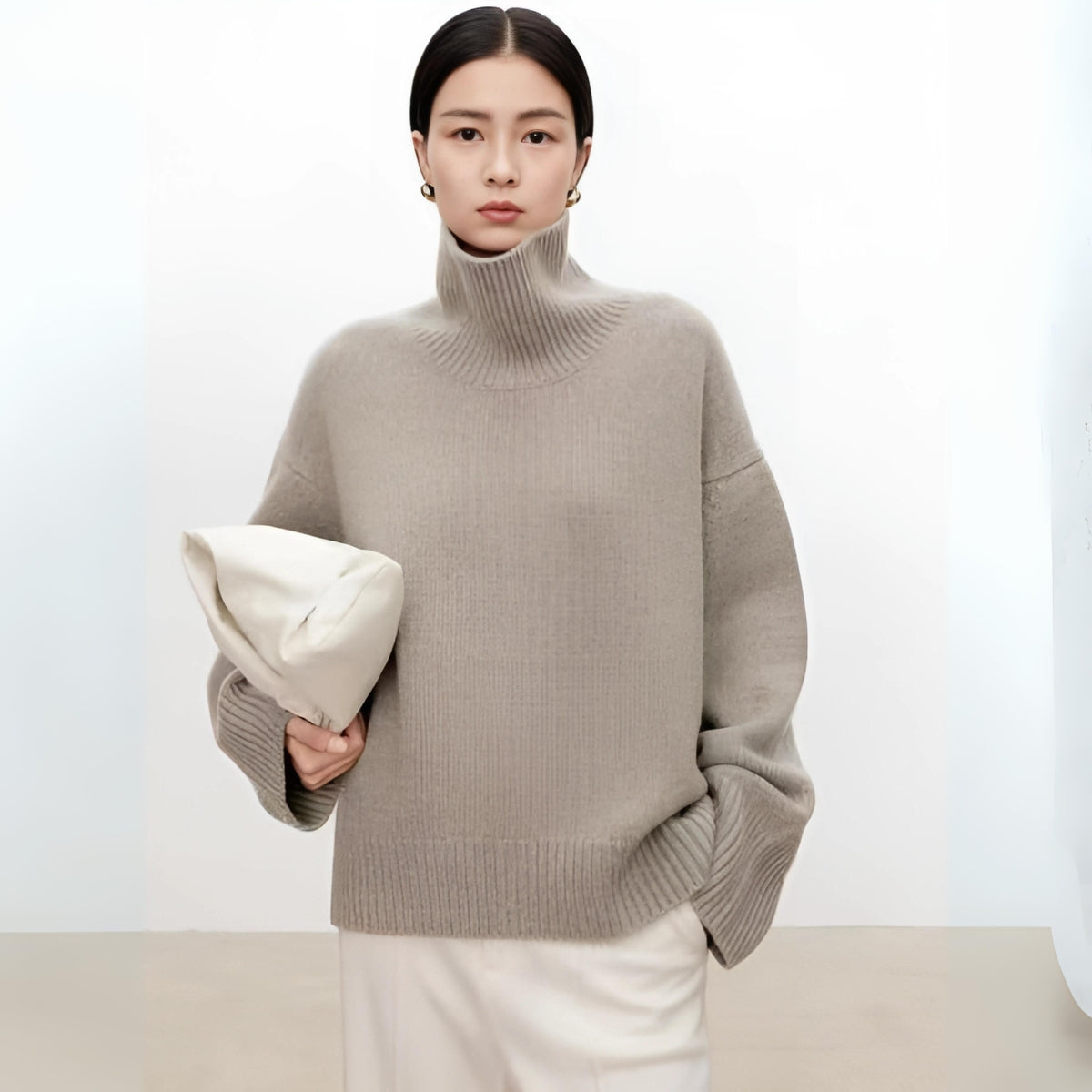 Women's Cashmere Loose Turtleneck Sweater