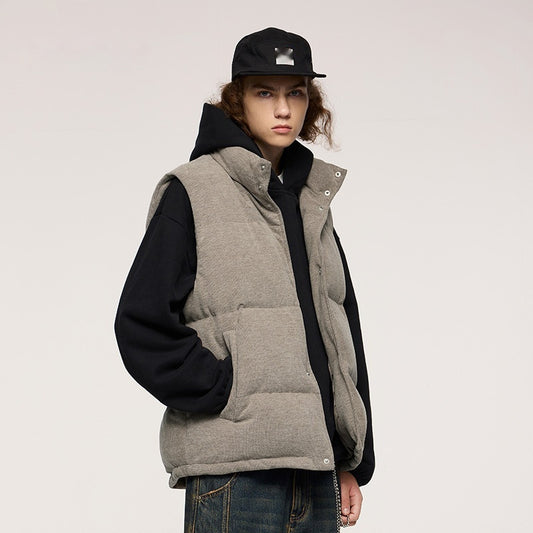 Coarse-Knit Down Vest