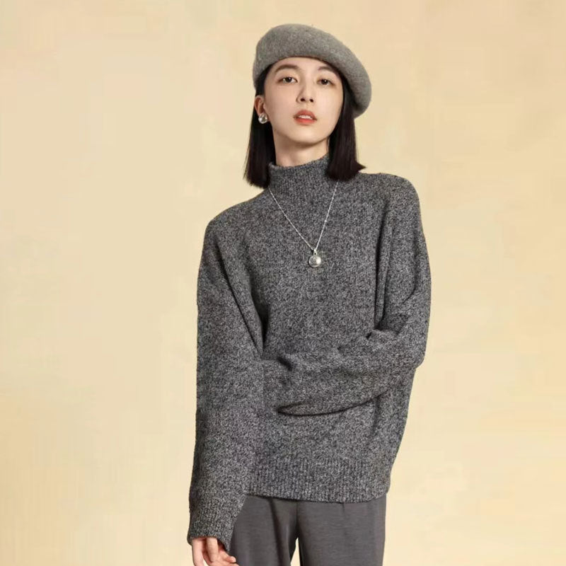 Women's Relaxed-Fit Mock Neck Sweater